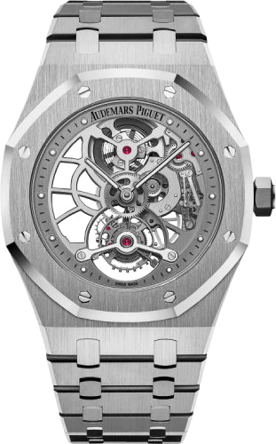 Audemars Piguet Royal Oak Tourbillon 41mm Extra - Thin Openworked Rhodium Stainless Steel Hand - Wound - 26518ST.OO.1220ST.01 - Luxury Time NYC