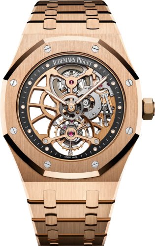 Audemars Piguet Royal Oak Tourbillon 41mm Extra - Thin Openworked Skeleton Rose Gold Hand - Wound - 26518OR.OO.1220OR.01 - Luxury Time NYC