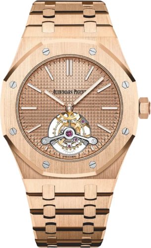 Audemars Piguet Royal Oak Tourbillon 41mm Extra - Thin Rose Gold Pink Gold Dial - 26515OR.OO.1220OR.01 - Luxury Time NYC