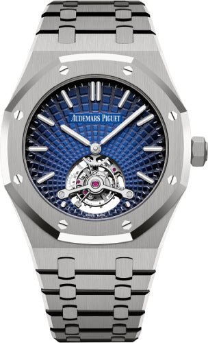 Audemars Piguet Royal Oak Tourbillon 41mm Extra - Thin Titanium Blue Dial | 26522TI.OO.1220TI.01 - Luxury Time NYC