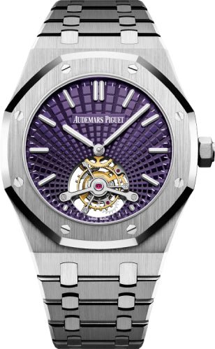 Audemars Piguet Royal Oak Tourbillon Extra - Thin 41mm Stainless Steel Purple Dial | 26522ST.OO.1220ST.01 - Luxury Time NYC