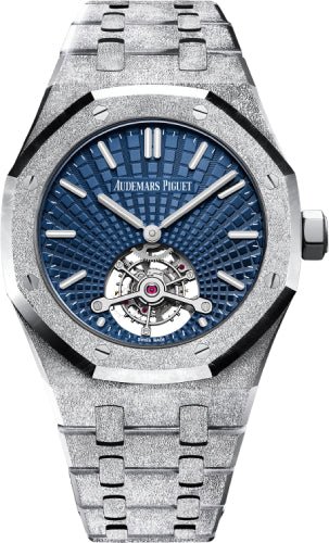 Audemars Piguet Royal Oak Tourbillon Extra - Thin White Gold Blue Index Dial White Gold 41mm Bracelet | 26520BC.GG.1224BC.01 - Luxury Time NYC