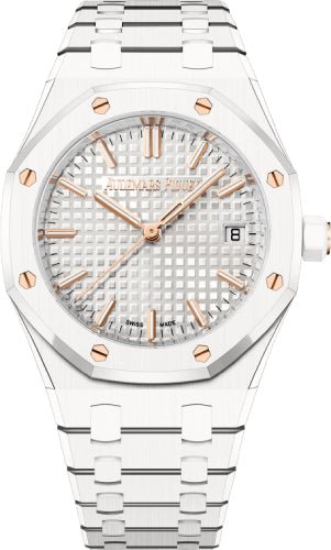 Audemars Piguet Royal Oak White Ceramic 34mm - 77350CB.OO.1266CB.01 - Luxury Time NYC