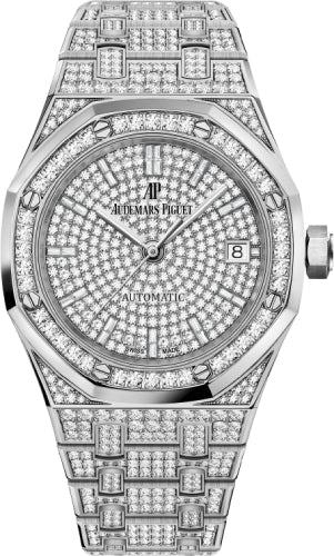 Audemars Piguet Royal Oak White Gold Diamond Pave 37mm | 15452BC.ZZ.1258BC.01 - Luxury Time NYC