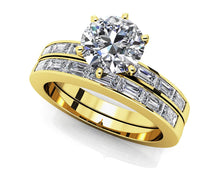 Load image into Gallery viewer, Baguette Bridal Set Diamond with 1.15 ct. (0.50 ct. center diamond) - Luxury Time NYC