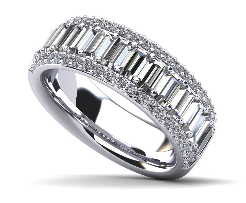 Baguette Brilliance Diamond Ring with 2.16 ct.(finished) 4x2mm, 1.2mm - Luxury Time NYC