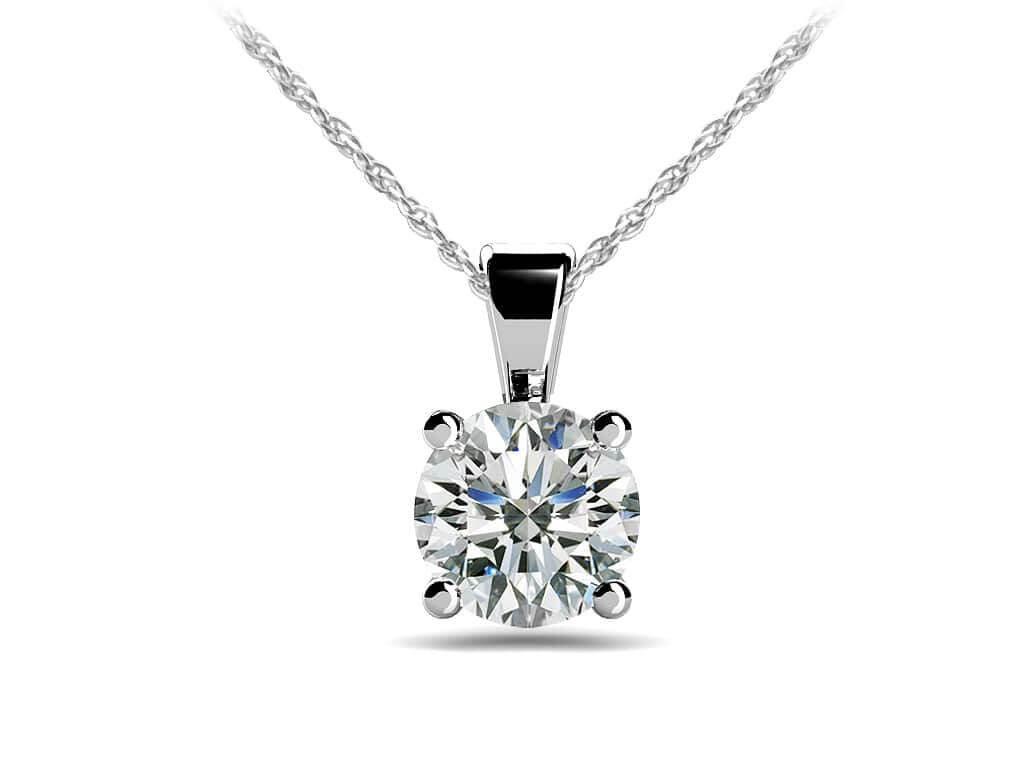 Be Mine Diamond Solitaire Diamond Pendant with 0.25 ct.(finished) 4mm - Luxury Time NYC