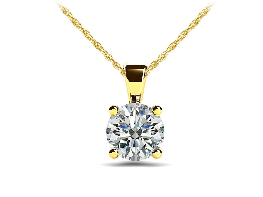 Be Mine Diamond Solitaire Diamond Pendant with 0.25 ct.(finished) 4mm - Luxury Time NYC