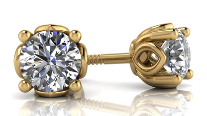Beautiful Tulip Lab - Grown Diamond Stud Earrings with 1.50 ct.(finished) 5.7mm - Luxury Time NYC