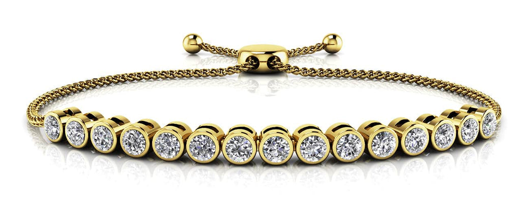 Bezel Set Adjustable Diamond Bracelet with 1.02 ct.(finished) 2.5mm - Luxury Time NYC