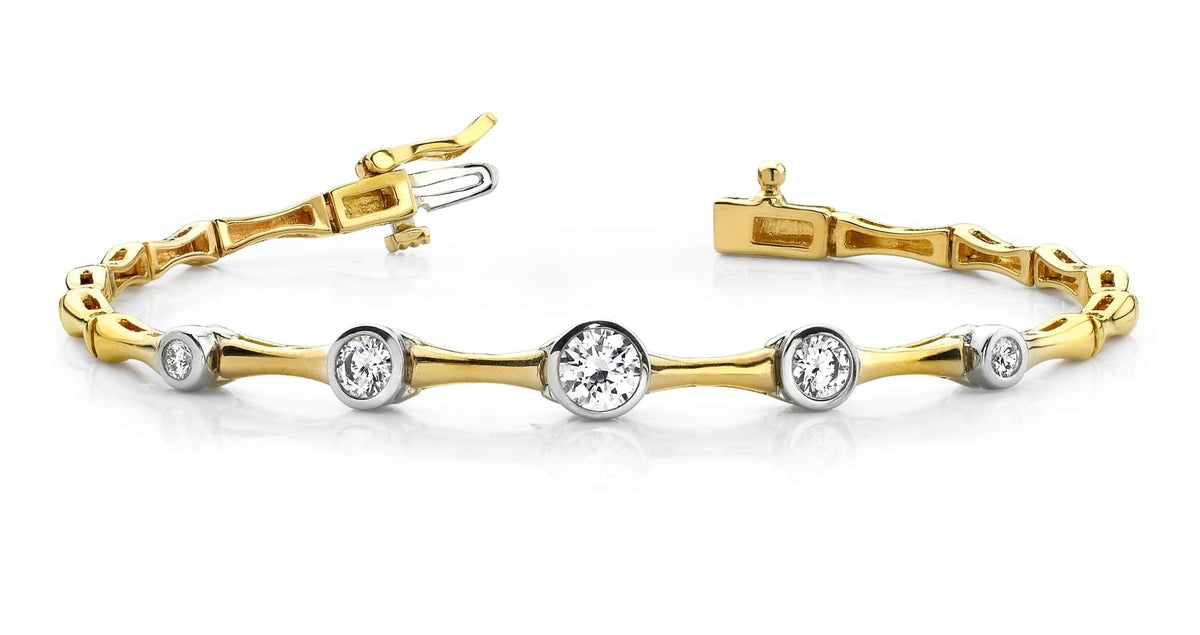 Bezel Set Diamond Column Diamond Bracelet with 0.45 ct.(finished) 2.5m ...