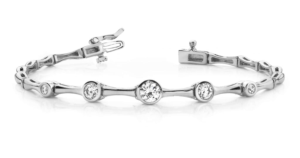 Bezel Set Diamond Column Lab - Grown Diamond Bracelet with 1.50 ct.(finished) - Luxury Time NYC