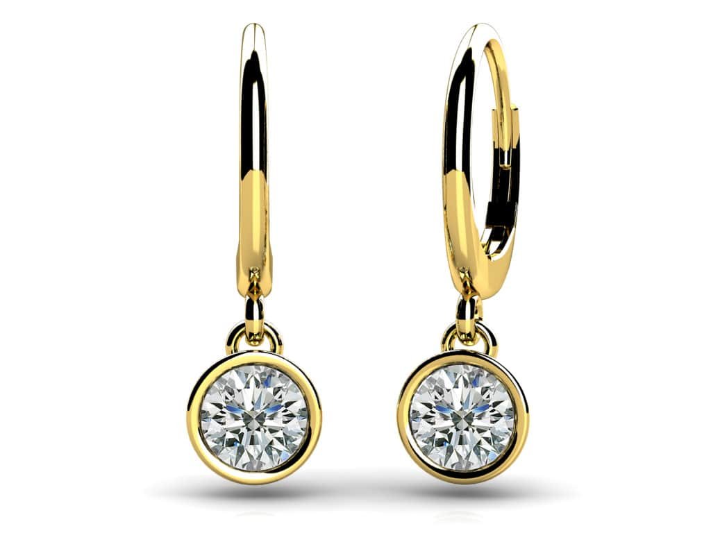 Bezel Set Diamond Drop Lab - Grown Diamond Earrings with 0.24 ct.(finished) 3.2mm - Luxury Time NYC