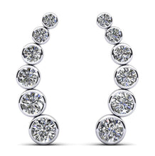 Load image into Gallery viewer, Bezel Set Diamond Journey Earrings Lab - Grown Diamond with 2.01 ct.(finished) - Luxury Time NYC