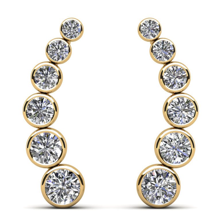 Bezel Set Diamond Journey Earrings Lab - Grown Diamond with 2.01 ct.(finished) - Luxury Time NYC