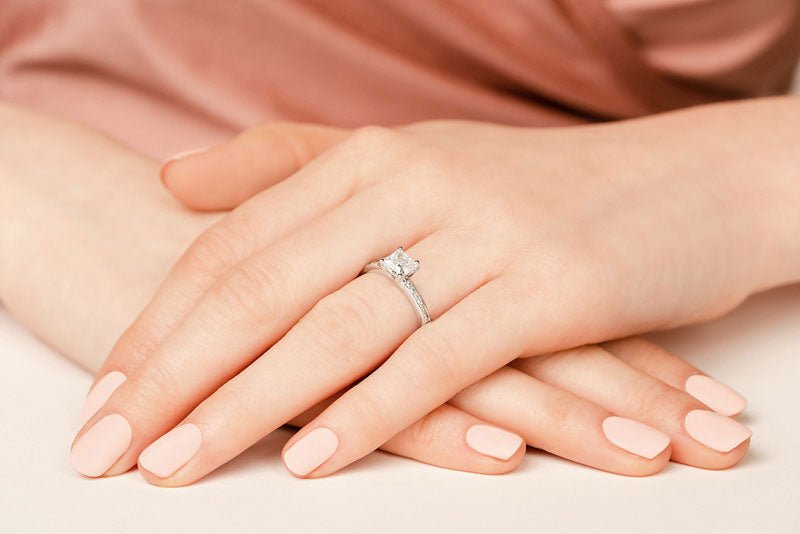 Blissful Princess Stone Shape Lab - Grown Diamond Engagement Ring with 1.21 ct. (1.00 ct. center diamond) - Luxury Time NYC