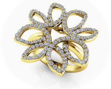 Load image into Gallery viewer, Bold Diamond Flower Ring In Diamond with 0.68 ct.(finished) 1mm, 1.1mm, 1.2mm - Luxury Time NYC