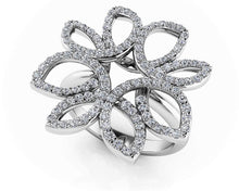 Load image into Gallery viewer, Bold Diamond Flower Ring In Diamond with 0.68 ct.(finished) 1mm, 1.1mm, 1.2mm - Luxury Time NYC