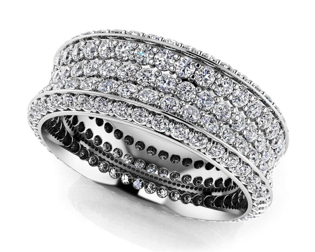 Brilliant 5 Row Diamond Eternity Ring with 1.98 ct.(finished) 1.2mm, 1.3mm - Luxury Time NYC