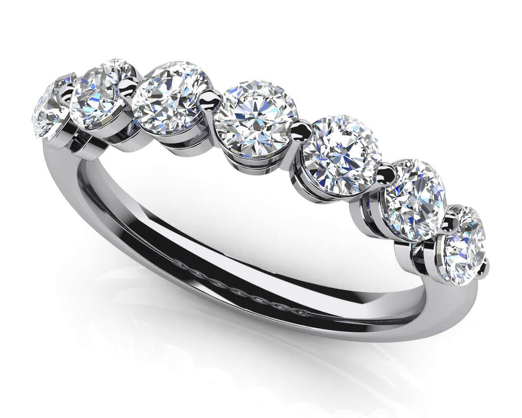 Brilliant 7 Diamonds Anniversary Diamond Ring with 1.05 ct.(finished) 3.4mm - Luxury Time NYC