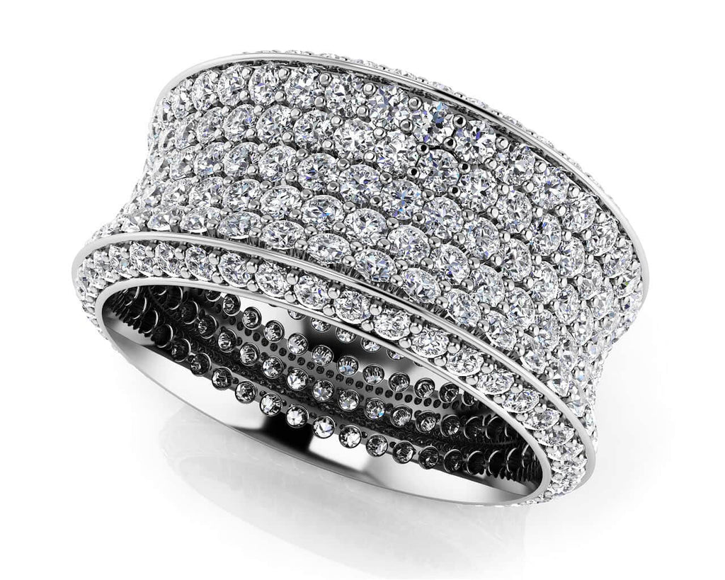 Brilliant 7 Row Diamond Eternity Ring with 2.79 ct.(finished) 1.2mm, 1.3mm - Luxury Time NYC