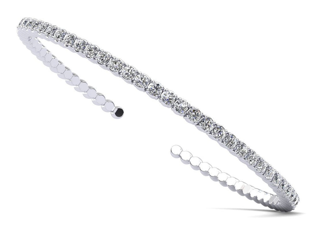 Brilliant Cut Diamond Flexible Bangle Diamond with 1.19 ct.(finished) 2.2mm - Luxury Time NYC