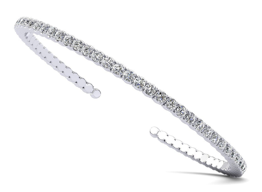 Brilliant Cut Round Diamond Flexible Bangle Diamond with 2.46 ct.(finished) 2.2mm - Luxury Time NYC