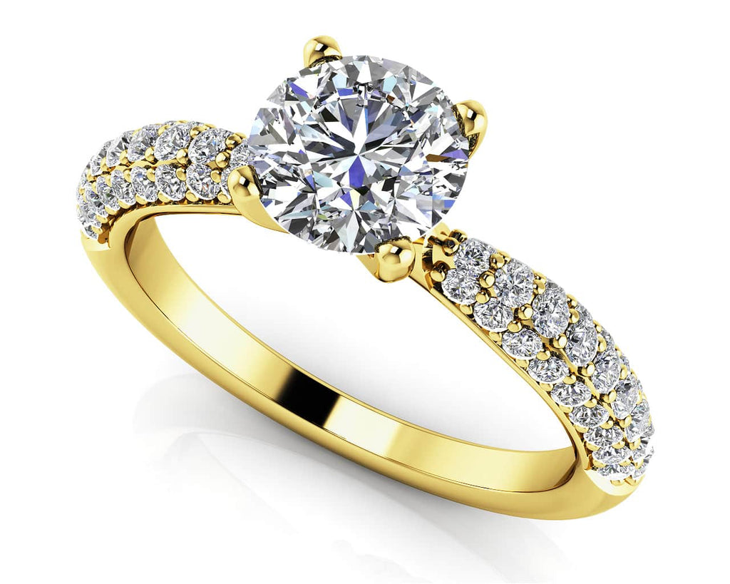 Brilliant Diamond Engagement Ring With Side Stones Diamond with 0.98 ct. (0.50 ct. center diamond) - Luxury Time NYC