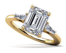 Load image into Gallery viewer, Brilliant Emerald Cut And Baguette Diamond Ring with 1.14 ct. (1.00 ct. center diamond) - Luxury Time NYC