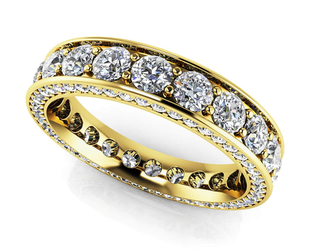 Brilliant Eternity Ring With Side Stones Diamond with 1.66 ct.(finished) 1mm, 2.2mm - Luxury Time NYC