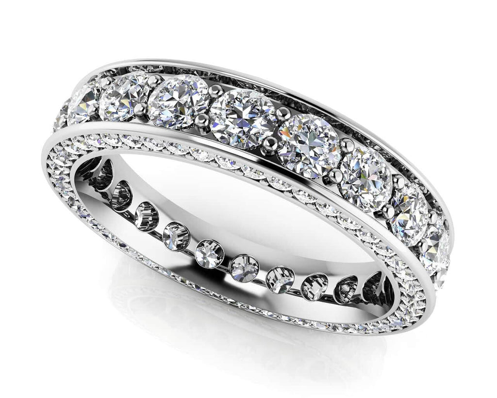 Brilliant Eternity Ring With Side Stones Diamond with 2.39 ct.(finished) 1mm, 2.8mm - Luxury Time NYC