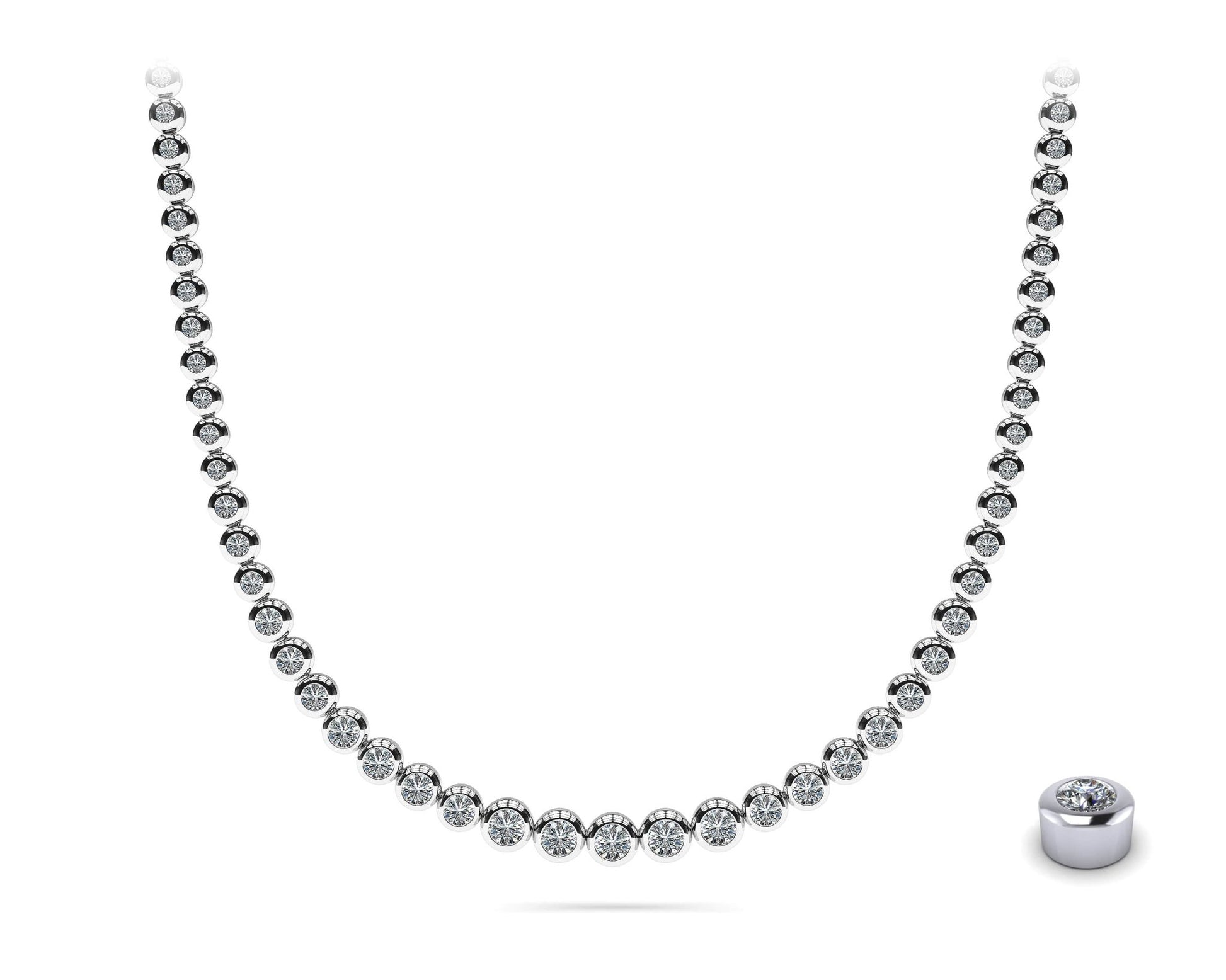 Brilliant Fire Graduated Diamond Strand Diamond Necklace with 4.09 ct.(finished) - Luxury Time NYC