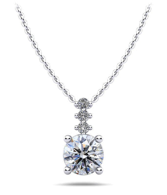 Brilliant Round Drop Diamond Pendant with 0.55 ct.(finished) 1.5mm, 5mm - Luxury Time NYC