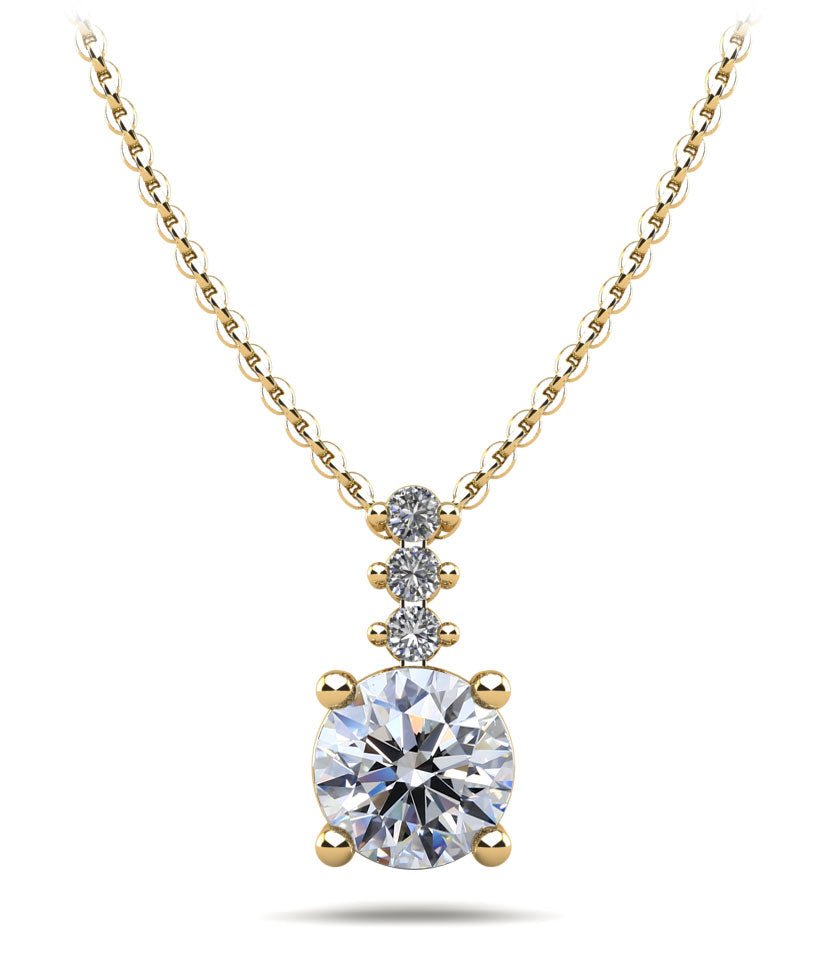 Brilliant Round Drop Diamond Pendant with 0.55 ct.(finished) 1.5mm, 5mm - Luxury Time NYC