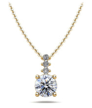 Load image into Gallery viewer, Brilliant Round Drop Diamond Pendant with 0.55 ct.(finished) 1.5mm, 5mm - Luxury Time NYC