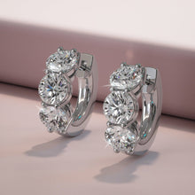 Load image into Gallery viewer, Brilliant Six Diamonds Huggie Hoops Diamond with 0.48 ct.(finished) 2.8mm - Luxury Time NYC