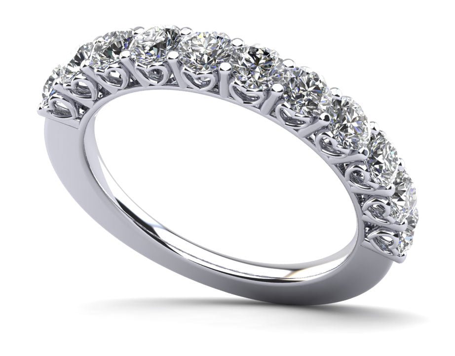 Brilliant Sweetheart Diamond Anniversary Diamond Ring with 0.78 ct.(finished) 2.5mm - Luxury Time NYC