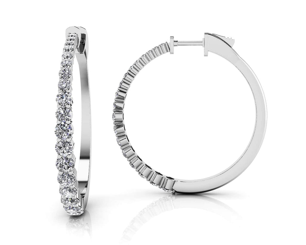 Brilliant Tapered Lab - Grown Diamond Hoop Earrings with 2.13 ct.(finished) - Luxury Time NYC