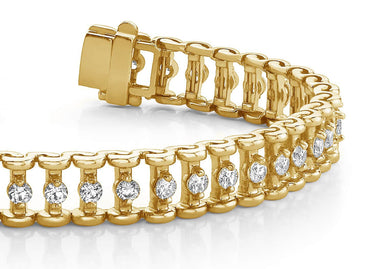Candlestick Link Diamond Bracelet with 1.50 ct.(finished) 2mm - Luxury Time NYC