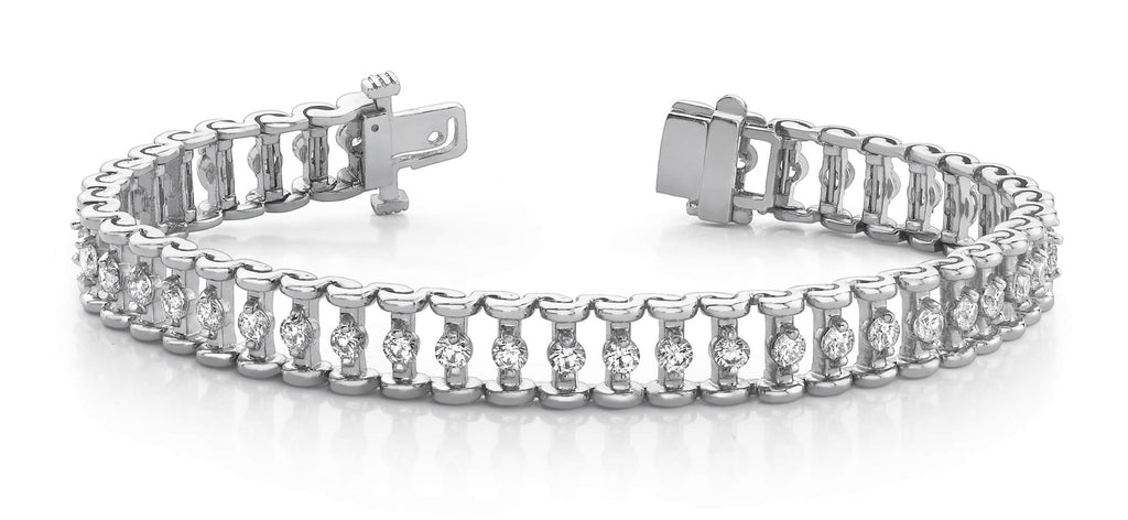 Candlestick Link Diamond Bracelet with 1.50 ct.(finished) 2mm - Luxury Time NYC