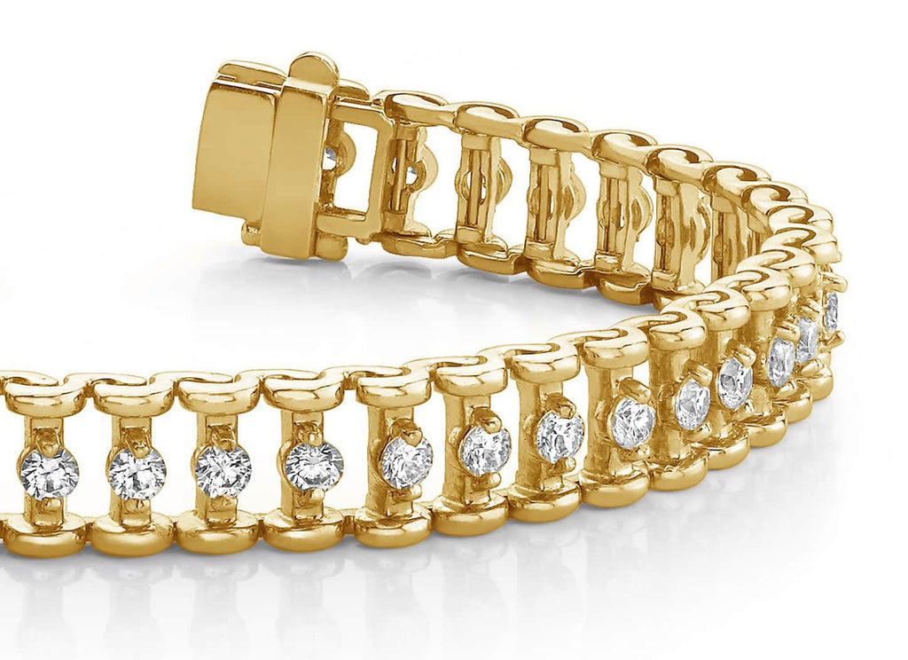 Candlestick Link Diamond Bracelet with 2.09 ct.(finished) 2.25mm - Luxury Time NYC