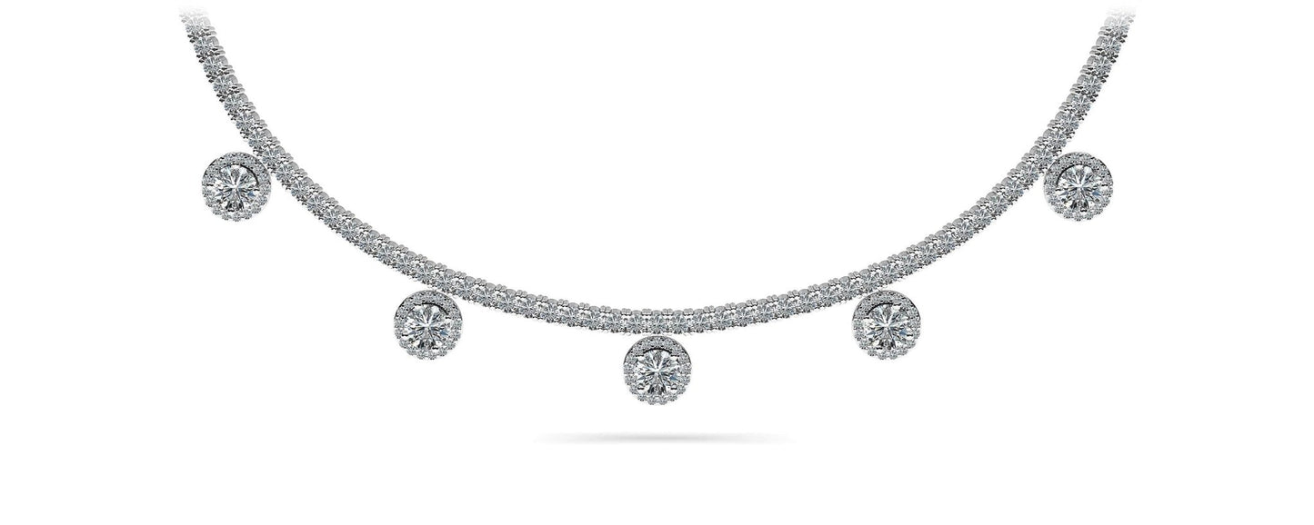 Captivating Diamond Tennis Diamond Necklace with 8.53 ct.(finished) 1mm, 2.2mm, 4.5mm - Luxury Time NYC