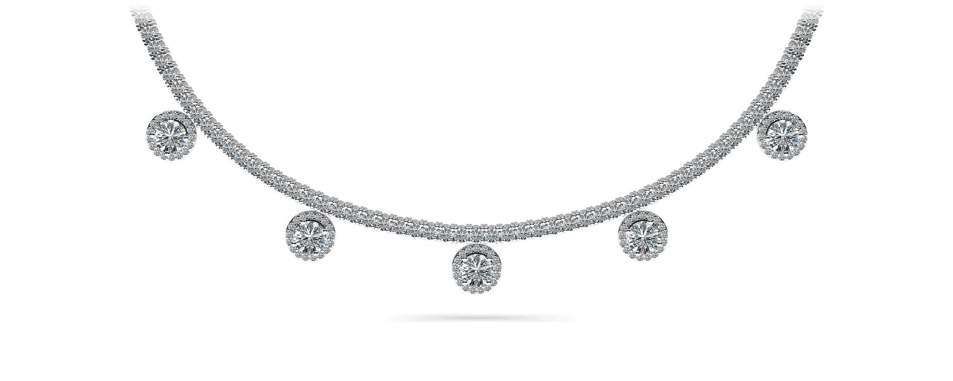 Captivating Diamond Tennis Diamond Necklace with 8.53 ct.(finished) 1mm, 2.2mm, 4.5mm - Luxury Time NYC
