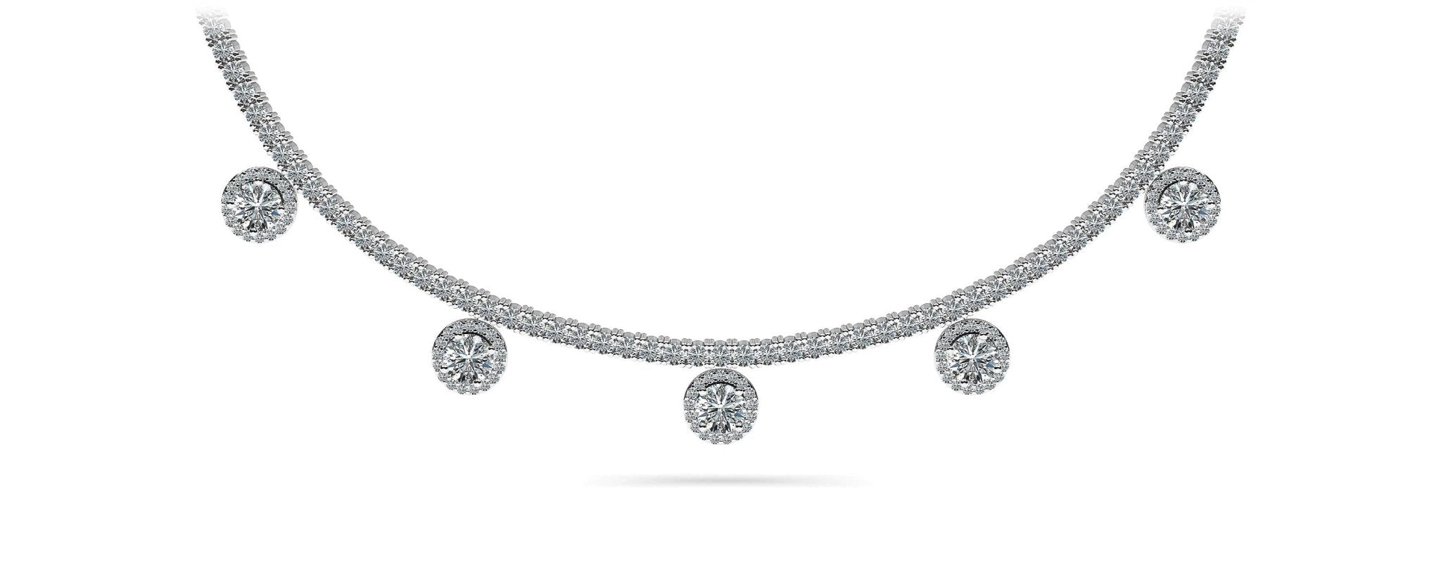 Captivating Diamond Tennis Diamond Necklace with 8.53 ct.(finished) 1mm, 2.2mm, 4.5mm - Luxury Time NYC