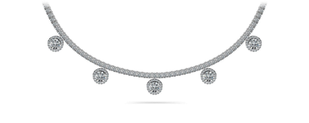 Captivating Diamond Tennis Diamond Necklace with 8.53 ct.(finished) 1mm, 2.2mm, 4.5mm - Luxury Time NYC