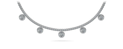 Captivating Diamond Tennis Diamond Necklace with 8.53 ct.(finished) 1mm, 2.2mm, 4.5mm - Luxury Time NYC