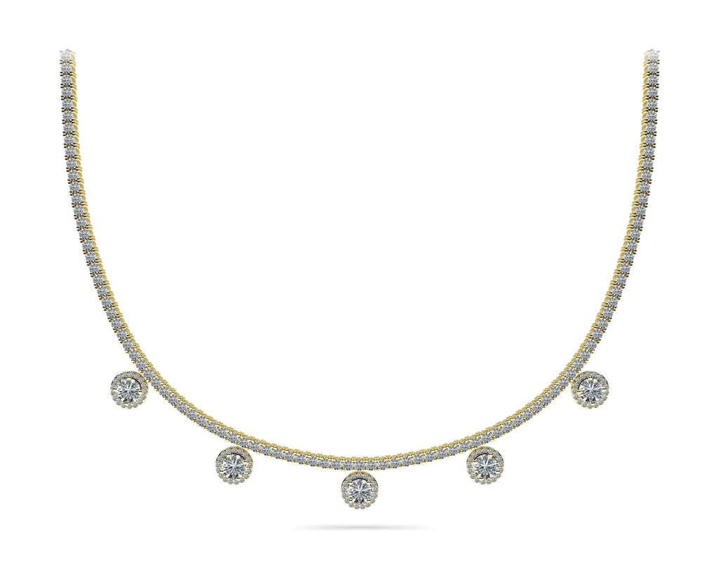 Captivating Diamond Tennis Diamond Necklace with 8.53 ct.(finished) 1mm, 2.2mm, 4.5mm - Luxury Time NYC