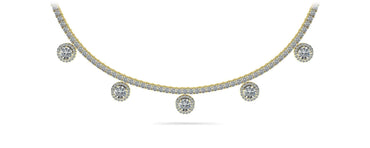 Captivating Diamond Tennis Diamond Necklace with 8.53 ct.(finished) 1mm, 2.2mm, 4.5mm - Luxury Time NYC