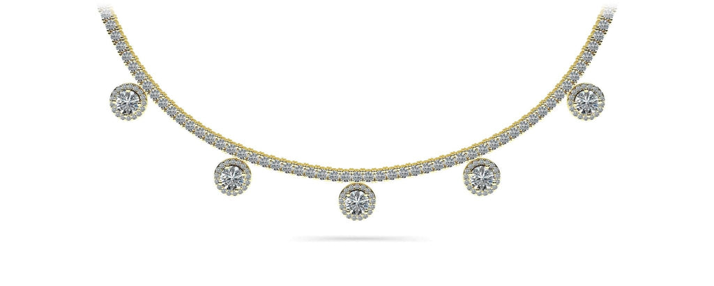 Captivating Diamond Tennis Diamond Necklace with 8.53 ct.(finished) 1mm, 2.2mm, 4.5mm - Luxury Time NYC