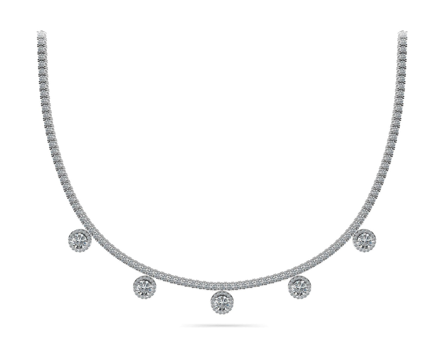 Captivating Diamond Tennis Diamond Necklace with 8.53 ct.(finished) 1mm, 2.2mm, 4.5mm - Luxury Time NYC